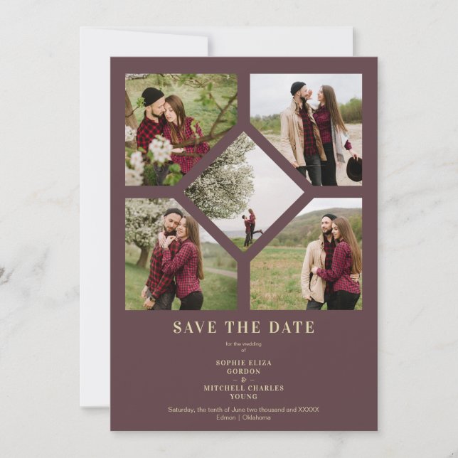 Minimalist Wedding Fancy 5 Photos Collage  (Framsida)