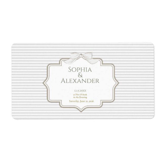 Minimalist Wedding Favor Labels Fraktsedel (Framsidan)