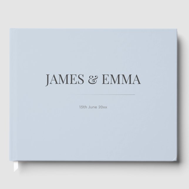 Minimalist Wedding Guest Book | Dusky Blue Gästböcker (Framsida)