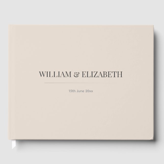Minimalist Wedding Guest Book | Soft Latte Gästböcker (Framsida)