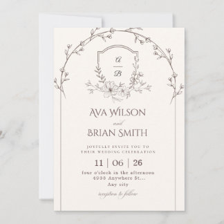 Minimalist Wedding Invitation Inbjudningar
