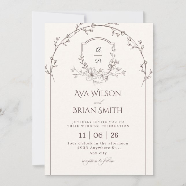 Minimalist Wedding Invitation Inbjudningar (Framsida)