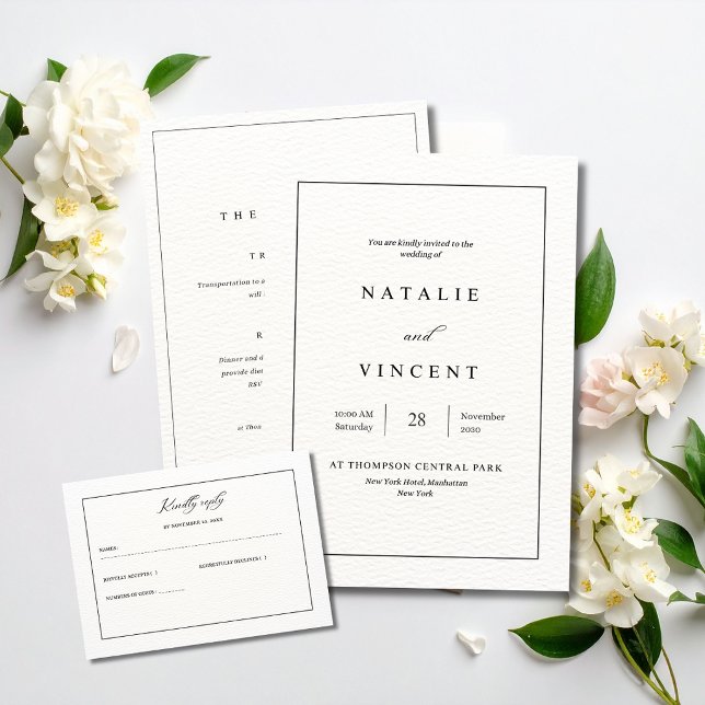 Minimalist Wedding Invitation Neutral Elegant Chic Inbjudningar (Skapare uppladdad)