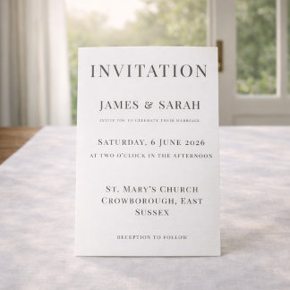 Minimalist Wedding Invitation Template | Elegant Inbjudningar