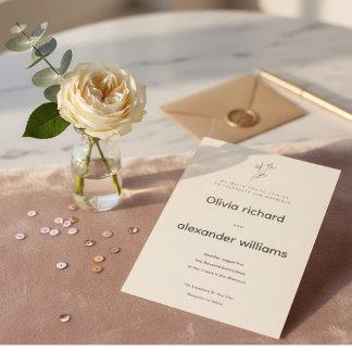 Minimalist Wedding Invitation Template Inbjudningar