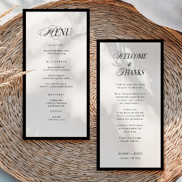 Minimalist Wedding Menu and Thank You Note Tack Kort