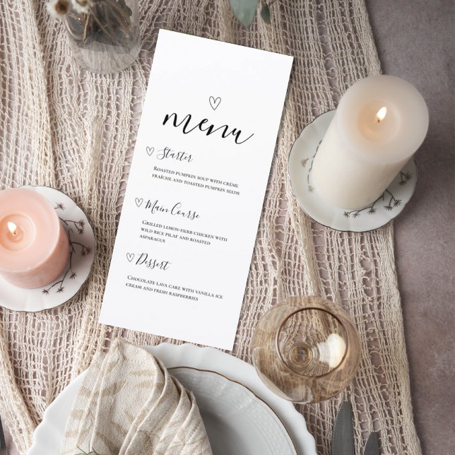 Minimalist Wedding Menu Card Meny (Skapare uppladdad)