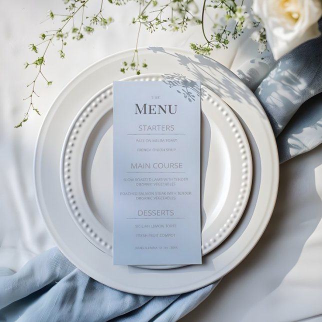 Minimalist Wedding Menu | Dusky Blue Meny (Skapare uppladdad)