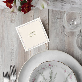 Minimalist Wedding Napkin with Names Pappersservett