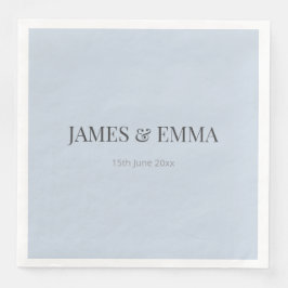 Minimalist Wedding Napkins | Dusky Blue Pappersservett