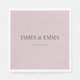 Minimalist Wedding Napkins | Dusky Rose Pappersservett