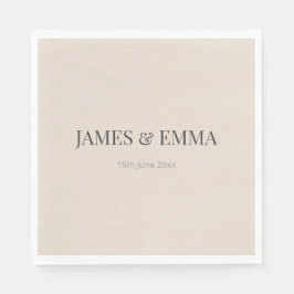 Minimalist Wedding Napkins | Soft Latte Pappersservett