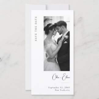 Minimalist Wedding Photo Save the Date Bookmark Spara Datumet