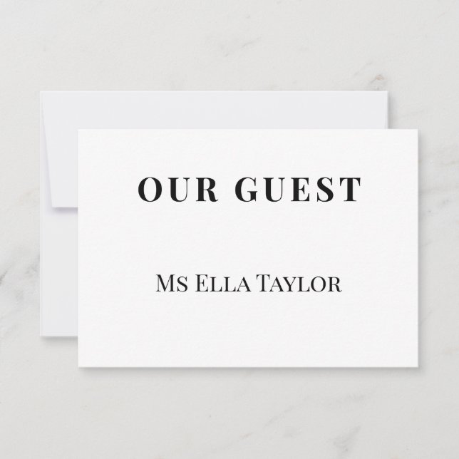 Minimalist Wedding Place Name Card | Table Seating (Framsida)