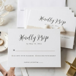  Minimalist Wedding RSVP Response Card OSA Kort