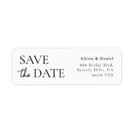 Minimalist Wedding Save the Date Return address Returadress Etikett