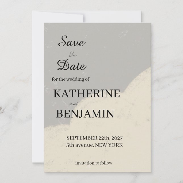 Minimalist Wedding Save The Date Spara Datumet (Framsida)