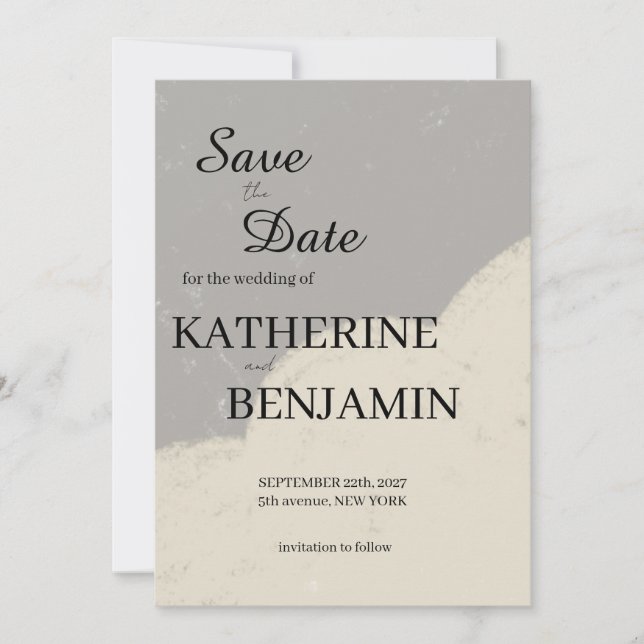 Minimalist Wedding Save The Date Spara Datumet (Framsida)