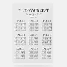 Minimalist Wedding Seating Chart | Custom Modern 