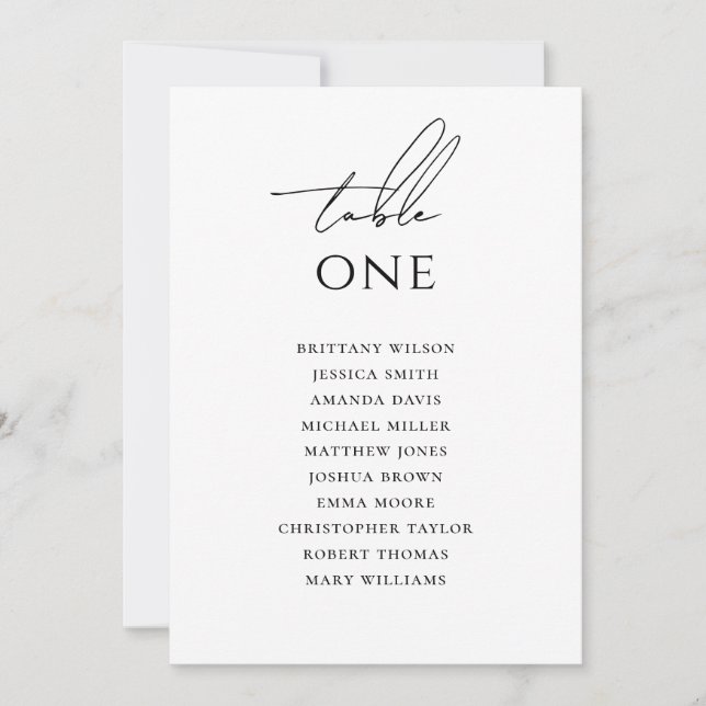 Minimalist Wedding Seating Chart | Elegant Simple  Inbjudningar (Framsida)