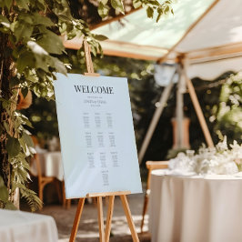 Minimalist Wedding Seating Plan (10) Dusky Blue Poster