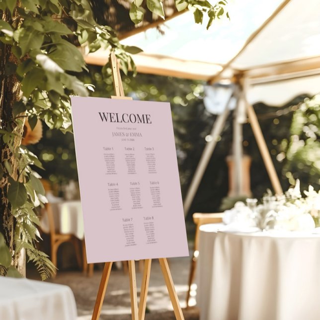 Minimalist Wedding Seating Plan (8) Dusky Rose Poster (Skapare uppladdad)