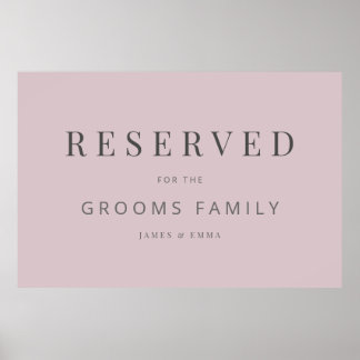 Minimalist Wedding Sign Dusky Rose Poster