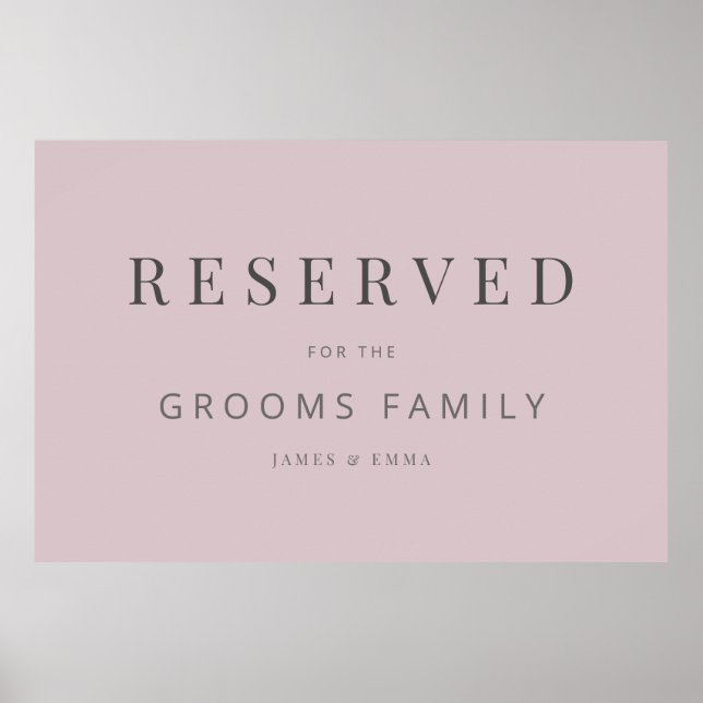 Minimalist Wedding Sign Dusky Rose Poster (Framsidan)
