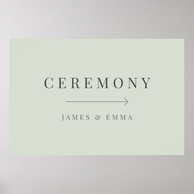 Minimalist Wedding Sign Pale Sage Poster (Framsidan)