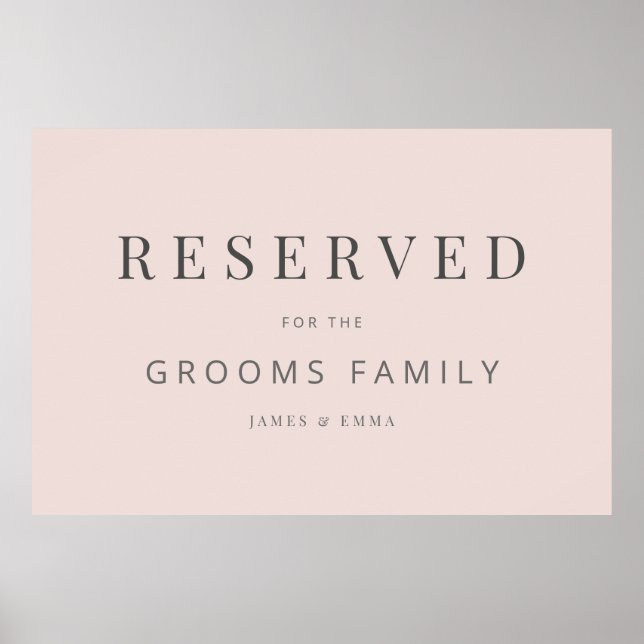 Minimalist Wedding Sign Warm Blush Poster (Framsidan)
