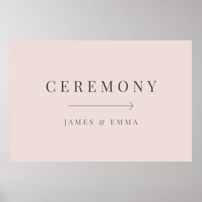 Minimalist Wedding Sign Warm Blush Poster (Framsidan)