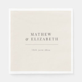 Minimalist Wedding Soft Beige Pappersservett