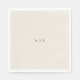 Minimalist Wedding Soft Beige Pappersservett