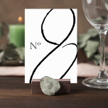 Minimalist Wedding Table Number Card Bordsnummer<br><div class="desc">Add a striking yet refined detail to your reception tables with this minimalist wedding table number card. The design features an oversized artistic script number that creates a modern statement while keeping the overall look clean and sophisticated. A small, elegant “No.” label adds a classic touch, balancing contemporary style with...</div>