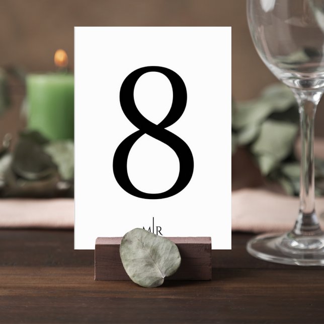Minimalist Wedding Table Number Card Bordsnummer (Skapare uppladdad)