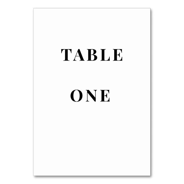Minimalist Wedding Table Numbers | Elegant Cards Bordsnummer (Framsidan)