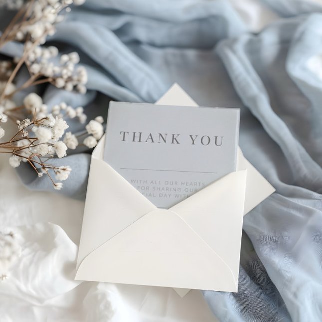 Minimalist Wedding Thank You Dusky Blue Tack Kort (Skapare uppladdad)