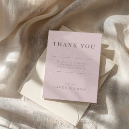 Minimalist Wedding Thank You Dusty Rose  Tack Kort