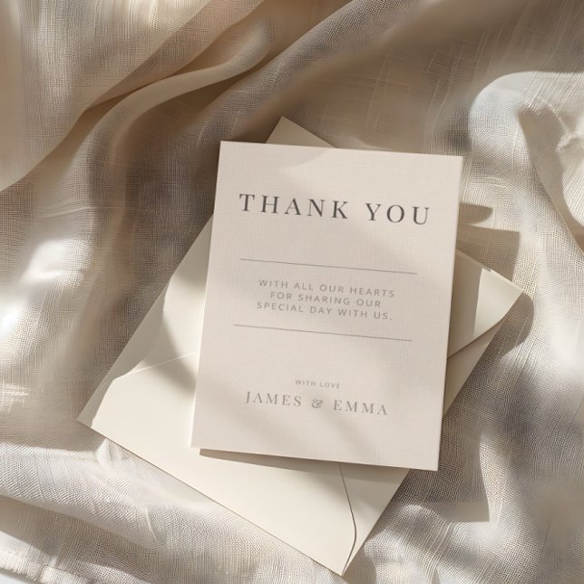 Minimalist Wedding Thank You Soft Latte Tack Kort (Skapare uppladdad)