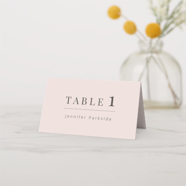 Minimalist Wedding | Warm Blush Placeringskort (Framsida)