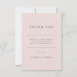 Minimalist Wedding  | Warm Blush Tack Kort