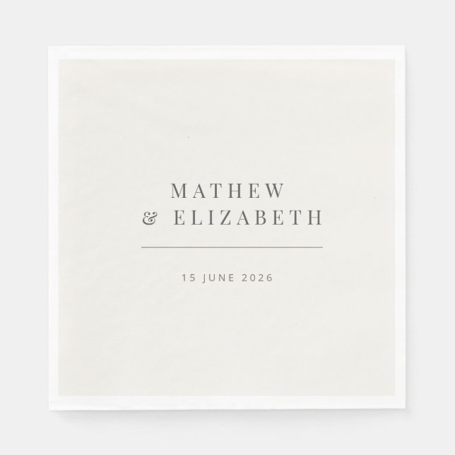 Minimalist Wedding  | Warm White Pappersservett (Framsidan)