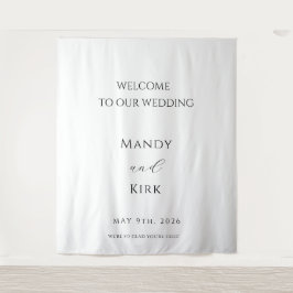 Minimalist Wedding Welcome Sign Backdrop Banner