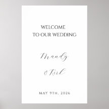 Minimalist Wedding Welcome Sign | Custom Modern