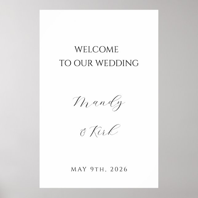 Minimalist Wedding Welcome Sign | Custom Modern  Poster (Framsidan)