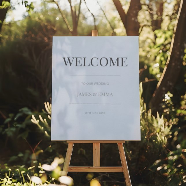 Minimalist Wedding Welcome Sign | Dusky Blue Poster (Skapare uppladdad)