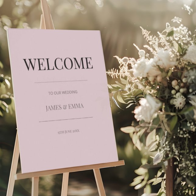 Minimalist Wedding Welcome Sign Dusky Rose  Poster (Skapare uppladdad)