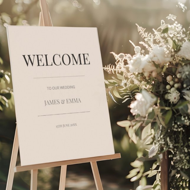 Minimalist Wedding Welcome Sign Soft Latte Poster (Skapare uppladdad)