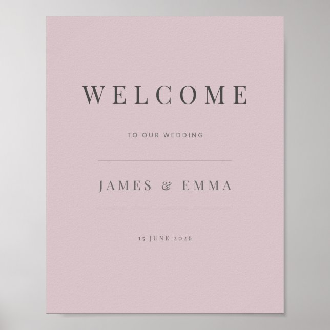 Minimalist Welcome Sign | Dusky Rose Poster (Framsidan)