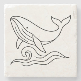 Minimalist Whale Line Art – Ocean Animal Stenunderlägg